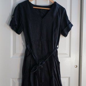 Velvet Heart Black V-Neck Short Sleeve Tie-Waist Dress Size XS